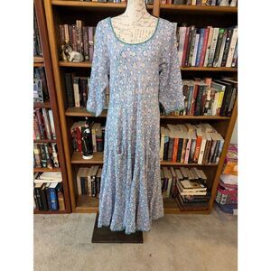 Nila Rubia Women’s XXL Lavender & Pink Cottagecore Peasant Maxi Dress